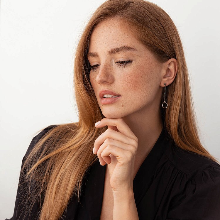 Серебряные серьги "Асимметрия" 4955 от ювелирного магазина Оникс - 4