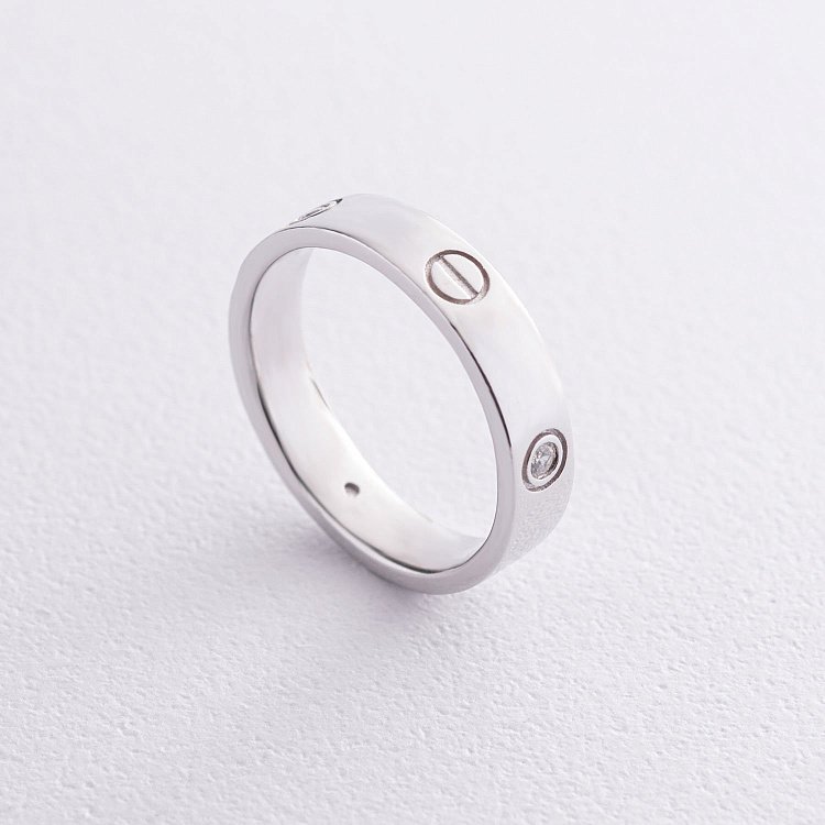 Серебряное кольцо "Love" (фианиты) К1004р от ювелирного магазина Оникс