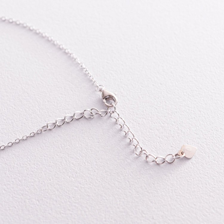 Серебряное колье "Сердечко" (эмаль) 181120 от ювелирного магазина Оникс - 3