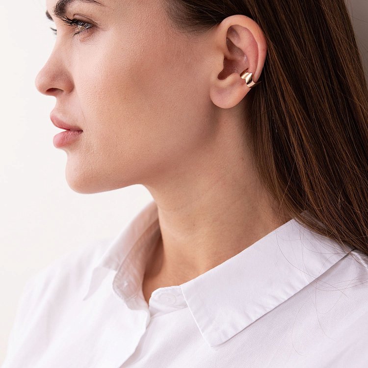 Золотая серьга - каффа с07396 от ювелирного магазина Оникс - 4