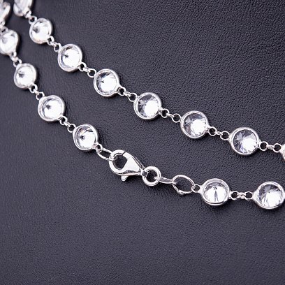 Серебряное колье с фианитами 18196 №3