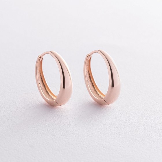 Серьги "Овальные" в красном золоте с08506 №5