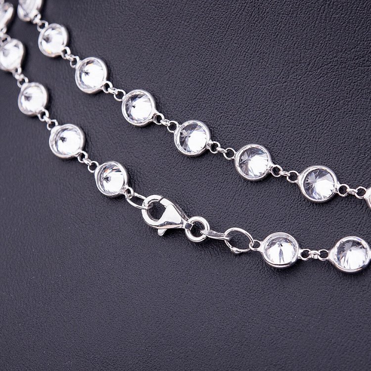 Серебряное колье с фианитами 18196 от ювелирного магазина Оникс - 2