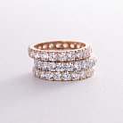 Кольцо с дорожкой камней в белом золоте (фианиты) к07390 от ювелирного магазина Оникс - 5