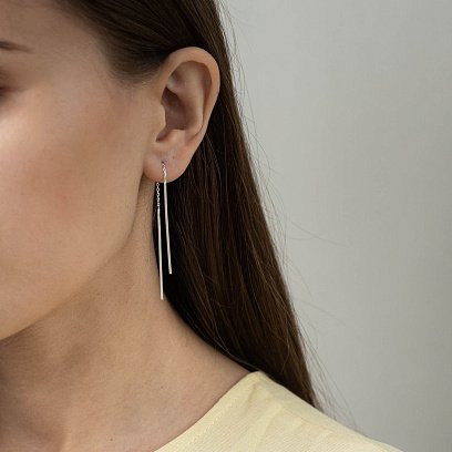 Серебряные серьги - протяжки 122801