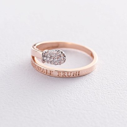 Золотое кольцо "Спичка" (фианиты) к06314