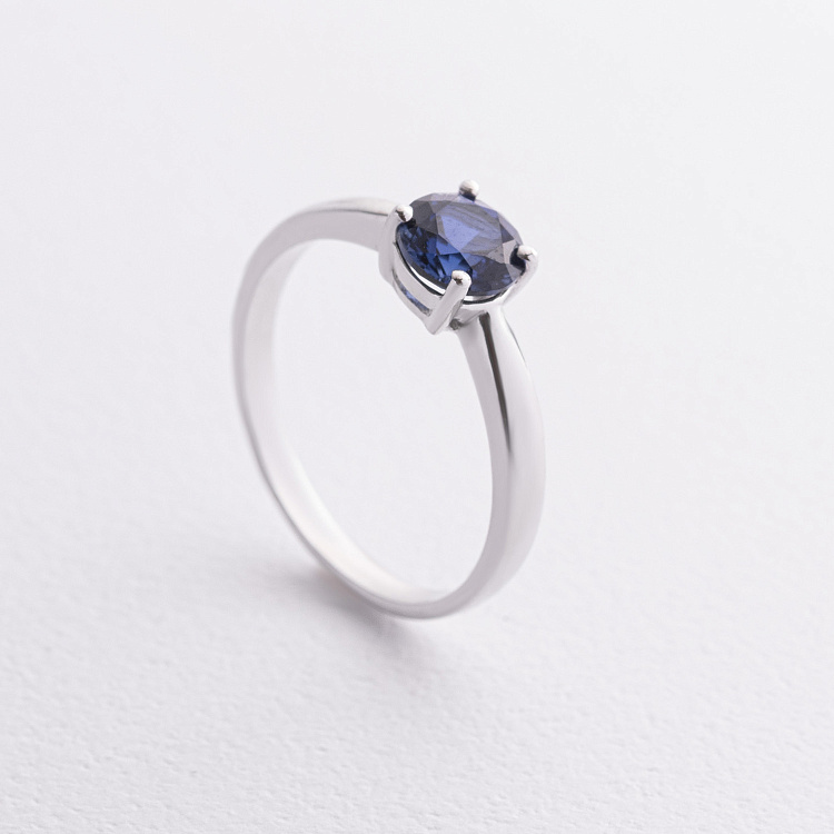 Серебряное кольцо с сапфиром 1864/1p-HSPH от ювелирного магазина Оникс