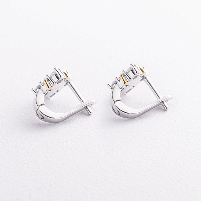 Серебряные серьги "Rosie" с фианитами 123556 №2