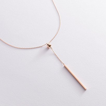 Колье "Хлоя" с шариком в красном золоте кол01952