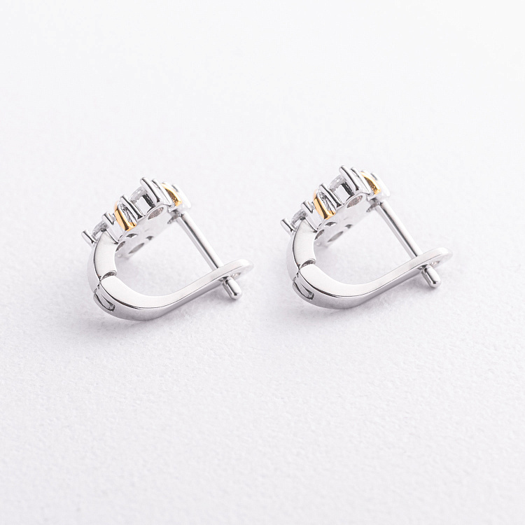 Серебряные серьги "Rosie" с фианитами 123556 от ювелирного магазина Оникс - 1