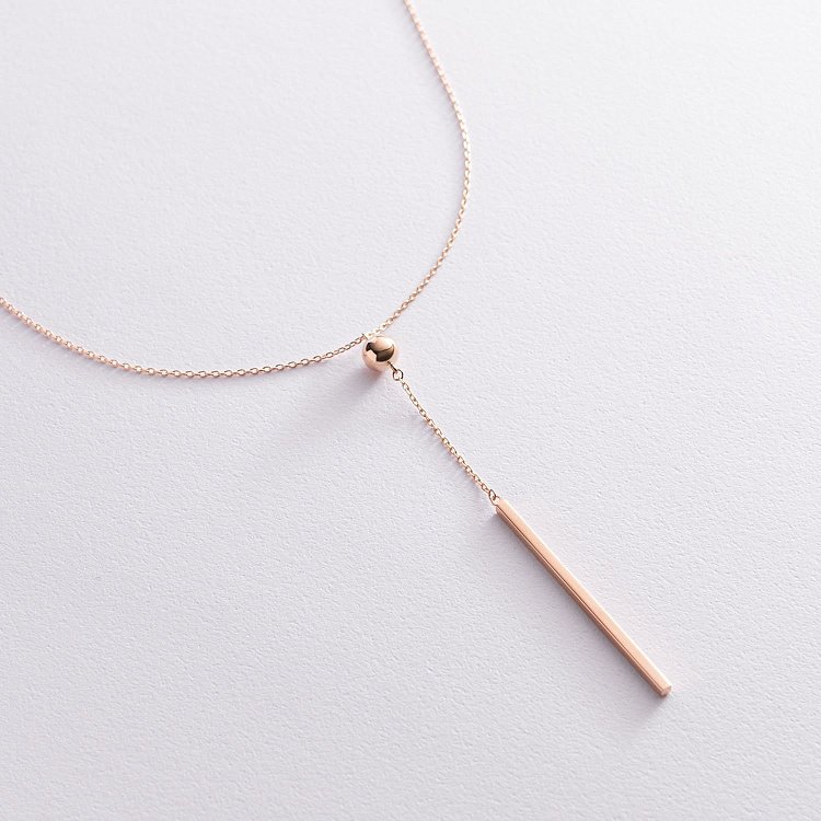 Колье "Хлоя" с шариком в красном золоте кол01952 от ювелирного магазина Оникс