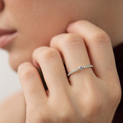 Заручальна золота каблучка з діамантами кб0599ri №4