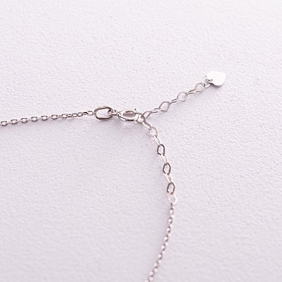 Колье в серебре (зеленые и белые фианиты) 181226 №8