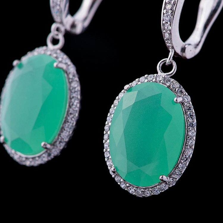 Срібні сережки з фіанітами 121910 від ювелірного магазину Онікс - 2