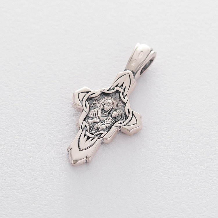 Серебряный православный крестик с распятием 13843 от ювелирного магазина Оникс - 5