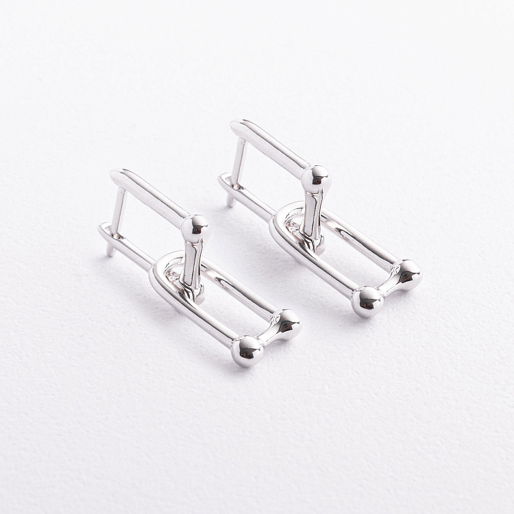 Серебряные серьги "Фантазия" 123550 от ювелирного магазина Оникс - 1