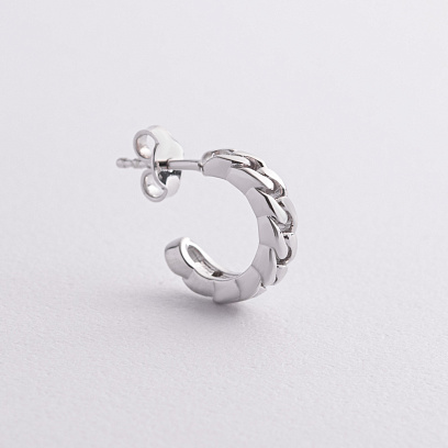 Мужская моносерьга "Цепочка" в серебре Zancan ESO007 №3