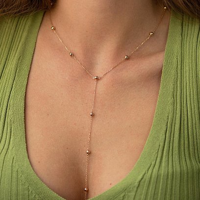 Кольє "Кульки" в червоному золоті кол01953