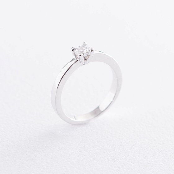 Помолвочное кольцо в белом золоте (куб. цирконий Swarovski) к06310