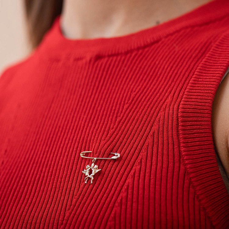 Золота шпилька з янголятами зак00338 від ювелірного магазину Онікс - 1