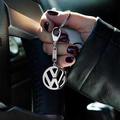 Серебряный брелок для машины "Volkswagen" 9002.1 №3