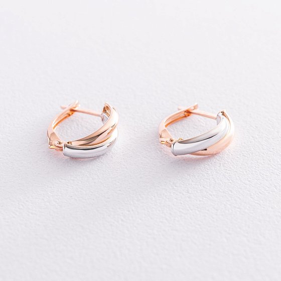 Серьги "Ассоль" из красного и белого золота с06259 №3