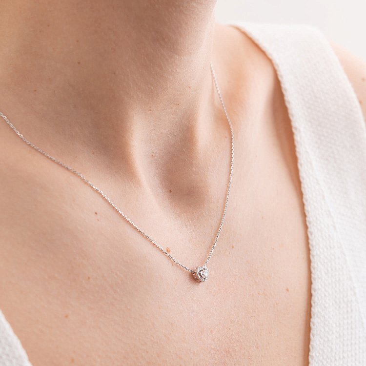 Золоте кольє "Серце" з діамантами 722201121 від ювелірного магазину Онікс - 4