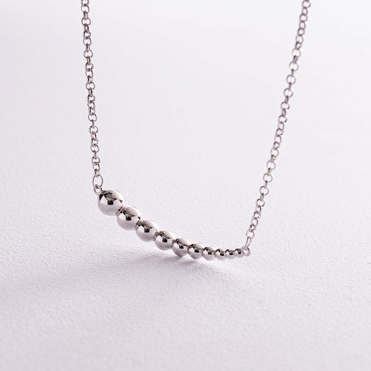 Срібне кольє "Кульки" 181249 від ювелірного магазину Онікс