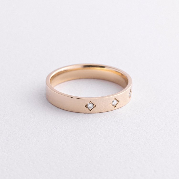 Обручальное золотое кольцо с бриллиантами 242451621 от ювелирного магазина Оникс - 1