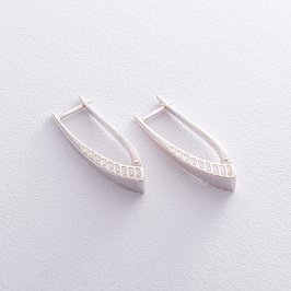 Срібні сережки на англійській застібці 121795