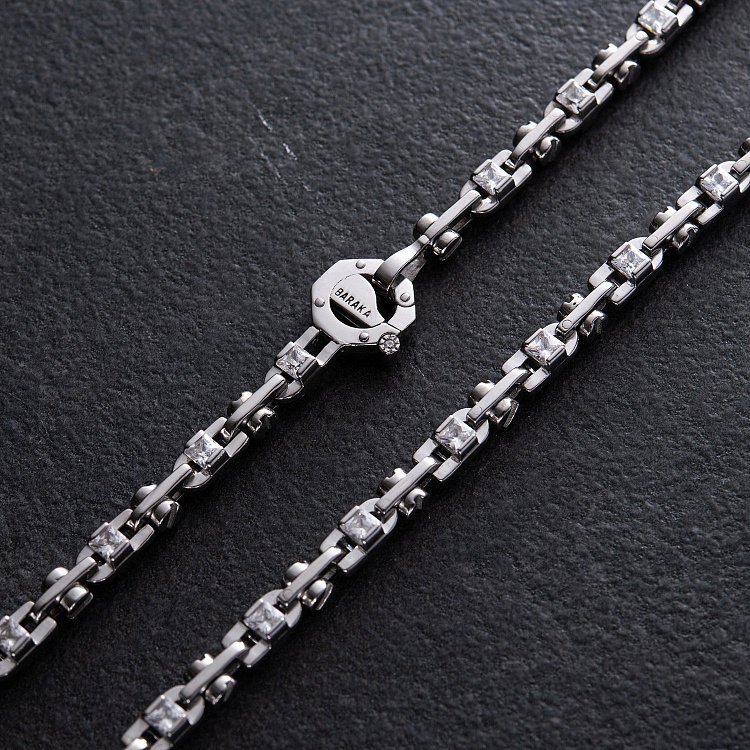 Чоловічий срібний ланцюжок з фіанітами 882 від ювелірного магазину Онікс