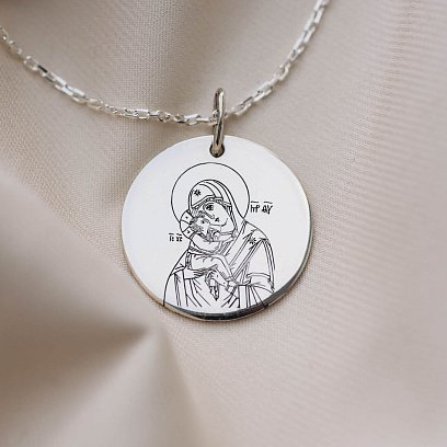 Срібний кулон "Ікона Божої Матері з Ісусом" 133090бож №3