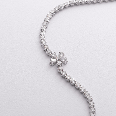 Золоте кольє "Квітка" з діамантами колб0172pu №4