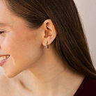 Золоті сережки з доріжкою різнокольорових натуральних каменів с09721 от ювелирного магазина Оникс - 5