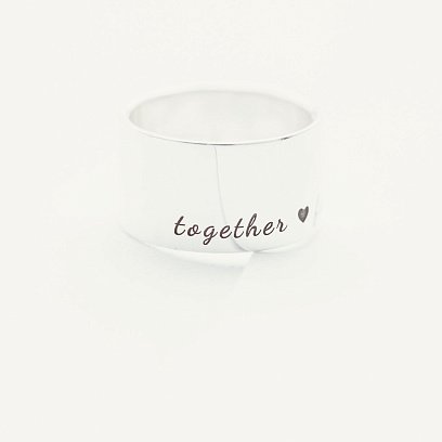 Серебряное кольцо с гравировкой "Together forever" 112143ф №6
