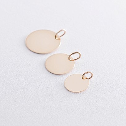 Кулон для гравировки в желтом золоте (17 мм) п03435 №6