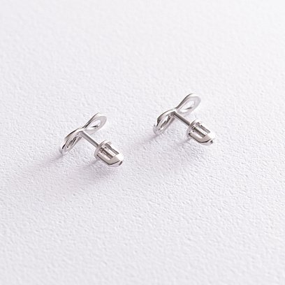 Золоті сережки - пусети "Нескінченність" с07071 №4