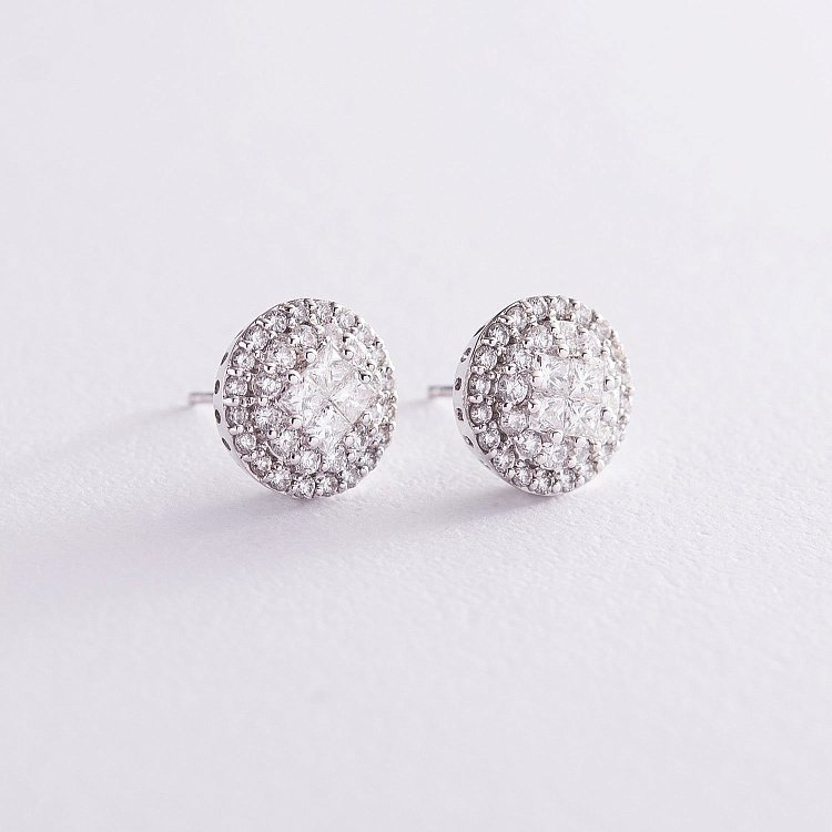 Золоті сережки - пусети з діамантами с341 від ювелірного магазину Онікс