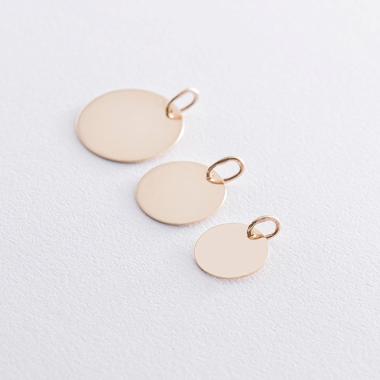 Кулон для гравировки в желтом золоте (17 мм) п03435 от ювелирного магазина Оникс - 5