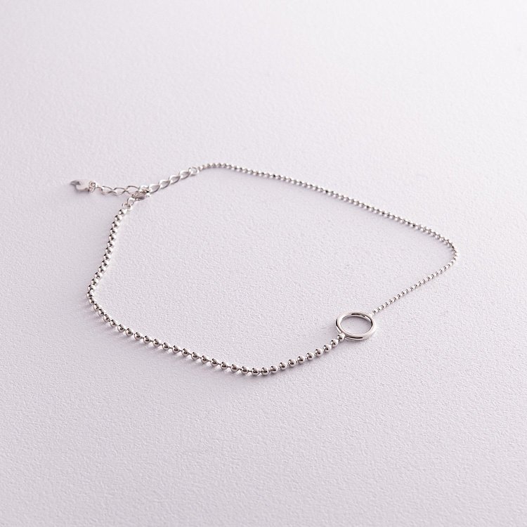 Срібний кульковий браслет "Кругообіг" на ногу 141624 від ювелірного магазину Онікс - 2