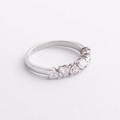 Золотое кольцо "Сердечки" с бриллиантами кб0649rc №2