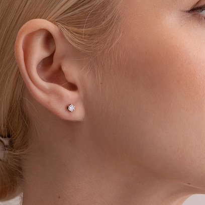 Золоті сережки - пусети з діамантами 316601121 №2