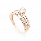 Золотое кольцо с фианитами к05747 от ювелирного магазина Оникс