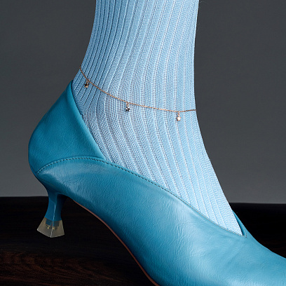 Золотий браслет на ногу "Зірки" б04584 №2