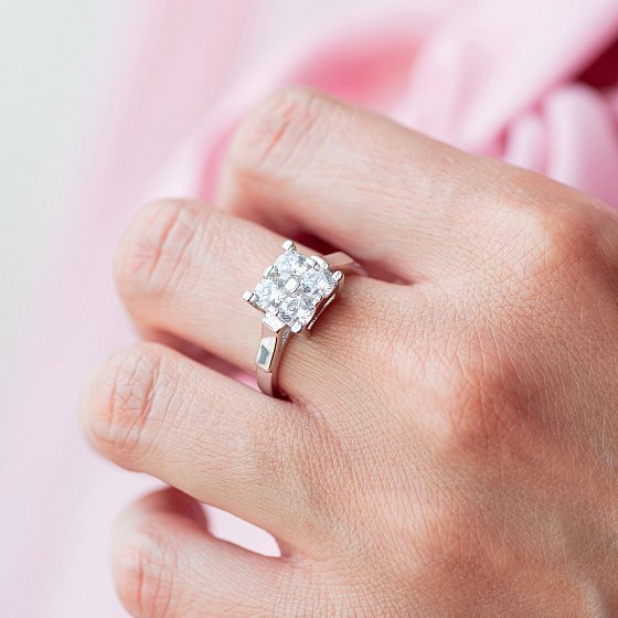 Серебряное кольцо "Irene" с фианитами 112853 №2