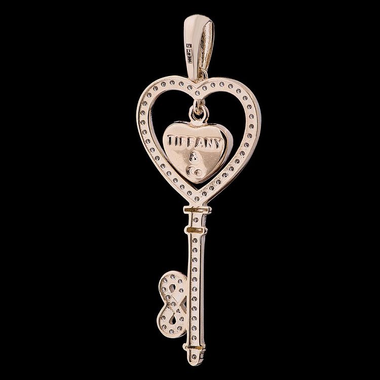 Золота підвіска "Ключик" з фіанітами п02519 від ювелірного магазину Онікс - 1