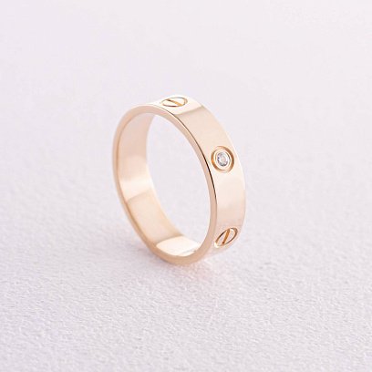 Кольцо "Love" в желтом золоте (фианиты) к07139