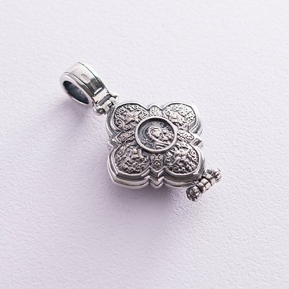 Серебряный мощевик "Господь Вседержитель. Казанская икона Божией Матери" с чернением 132475 №9