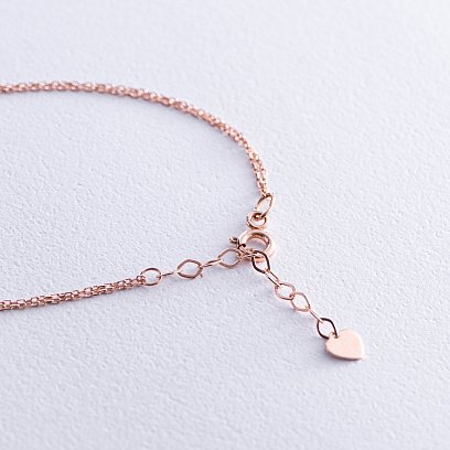 Браслет "Бесконечность" в красном золоте (фианиты) б05097 №5