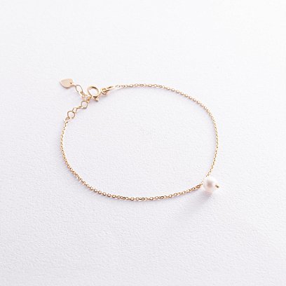 Браслет с жемчужиной (желтое золото) б05265